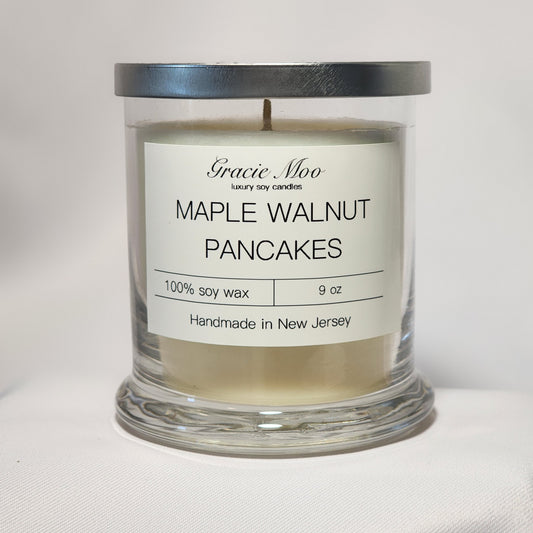 Maple Walnut Pancakes candle by Gracie Moo Candles, featuring a warm, inviting design and rich, cozy colors.