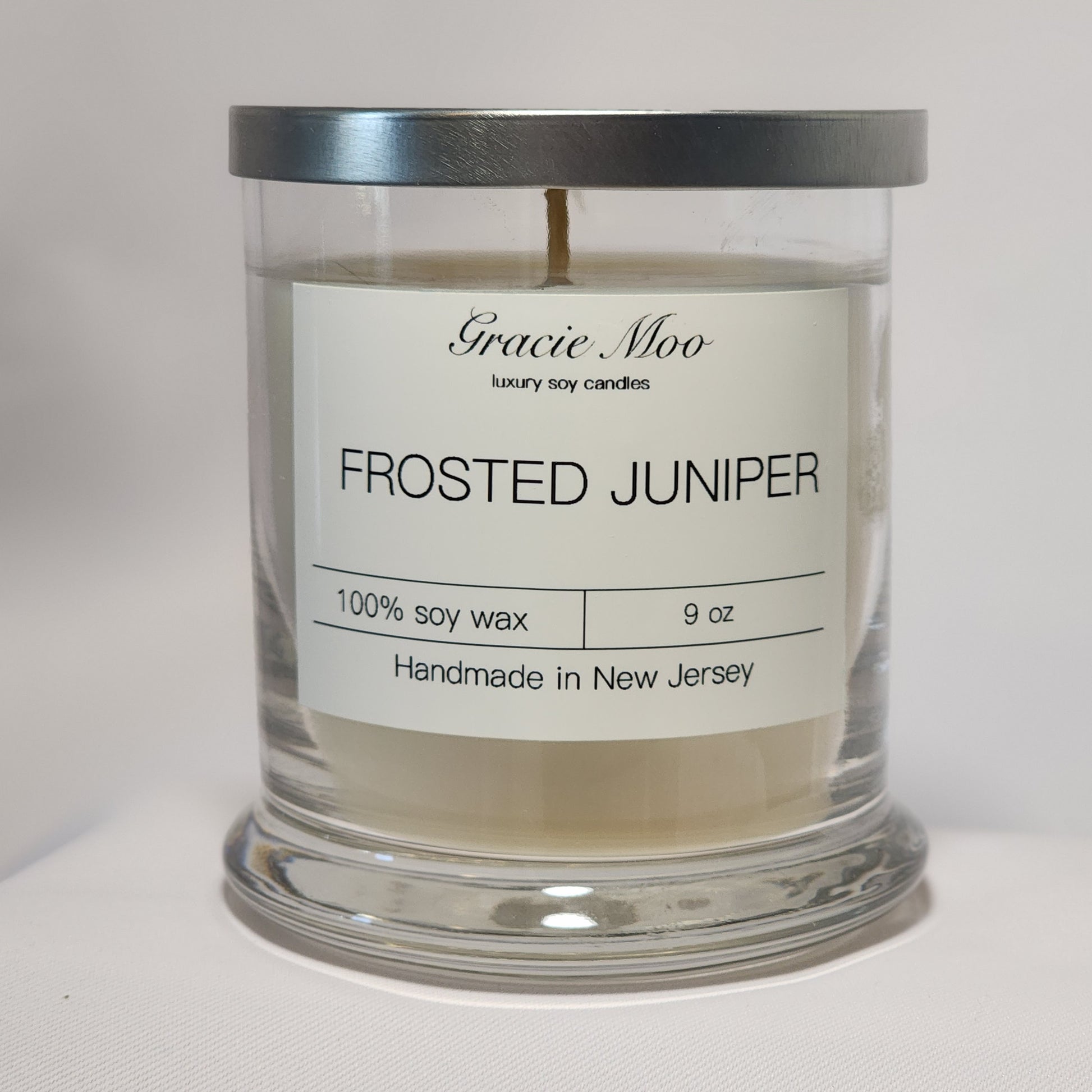Frosted Juniper Status Candle - Gracie Moo Candles