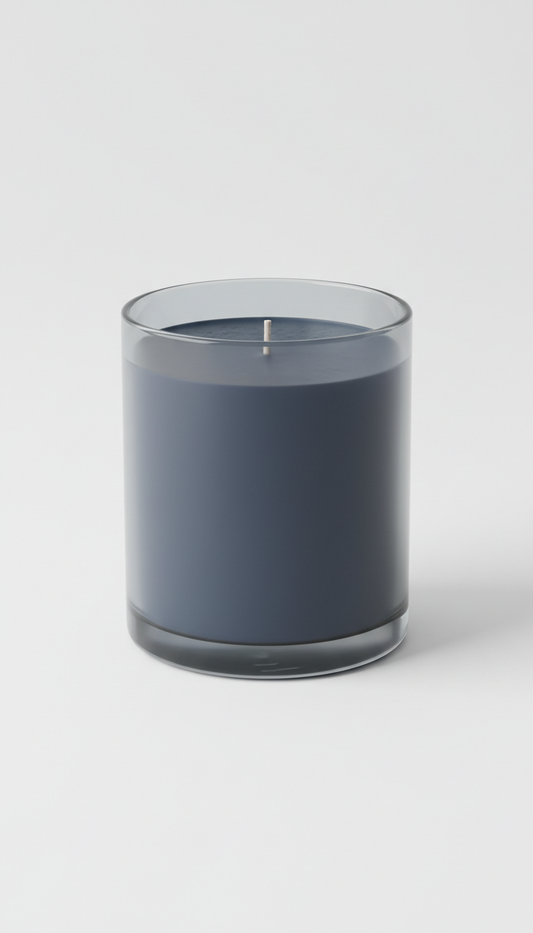 Decorative candle from Gracie Moo Candles with a textured, rustic appearance and warm amber color.