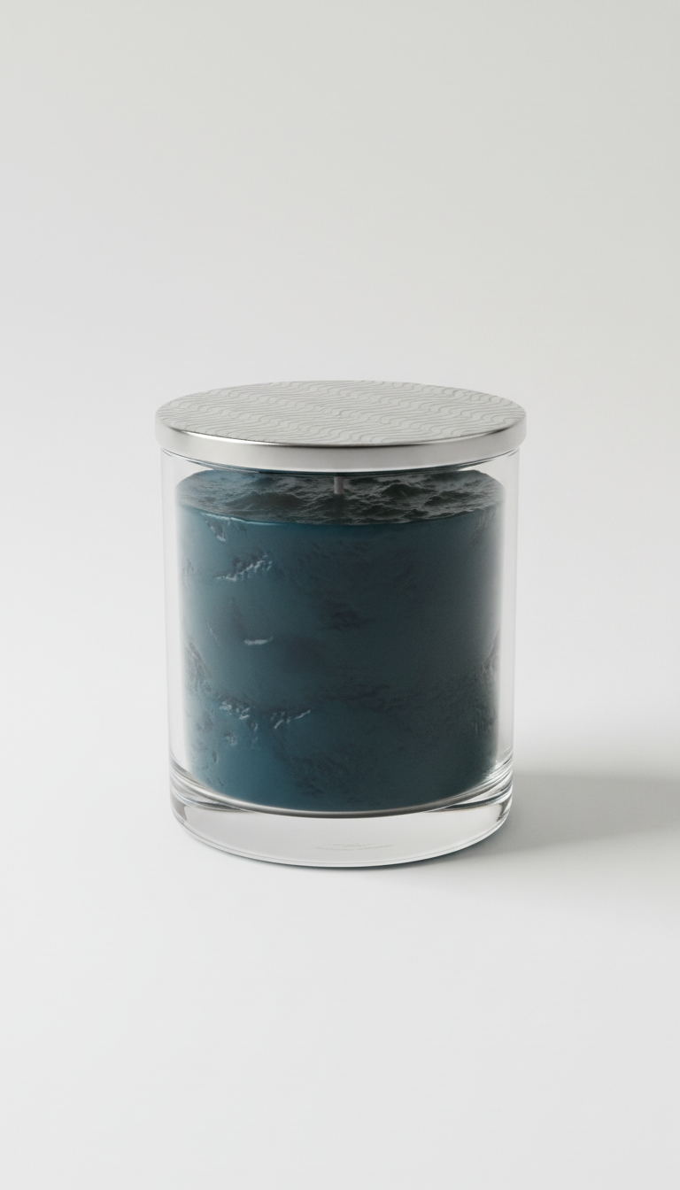 Gracie Moo Candles decorative candle with floral design and warm glow, set on a wooden surface.