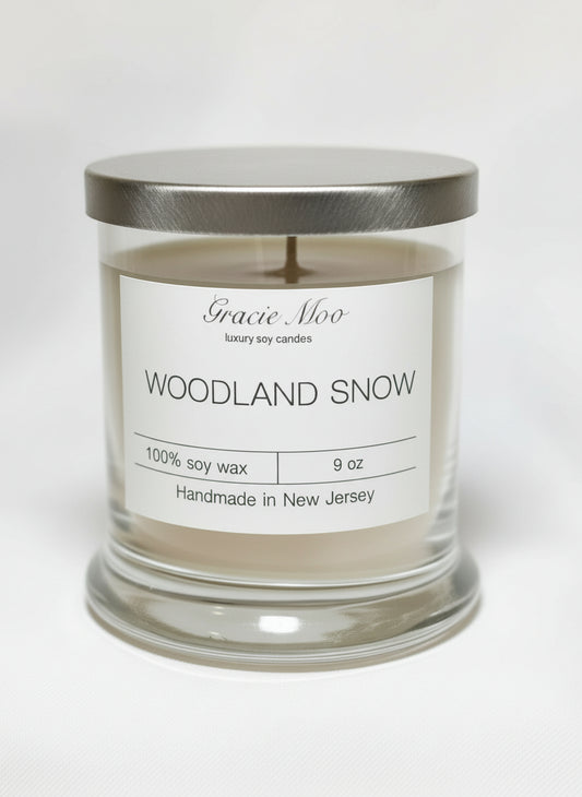 Woodland Snow Status Candle - Gracie Moo Candles