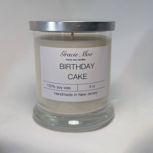 Gracie Moo Candles birthday cake status candle with colorful design and festive appearance, perfect for celebrating special occasions.